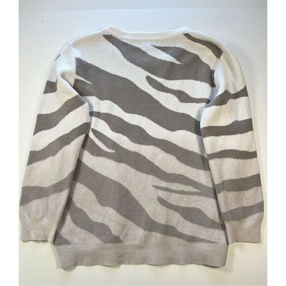 Barefoot Dreams Cozy Chic Ultra Lite Ocean Reef Pullover Zebra Print Size Large - Picture 9 of 10